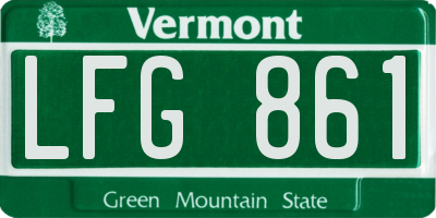 VT license plate LFG861