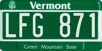 VT license plate LFG871