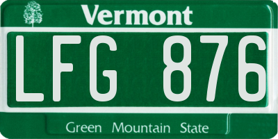 VT license plate LFG876
