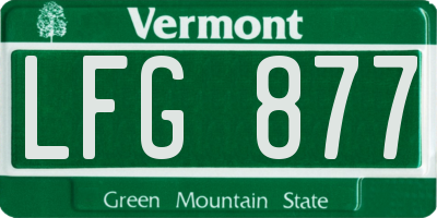 VT license plate LFG877