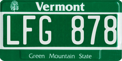 VT license plate LFG878