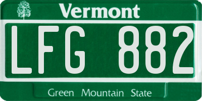 VT license plate LFG882