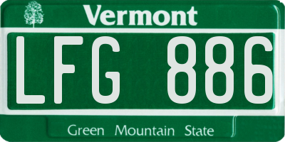 VT license plate LFG886