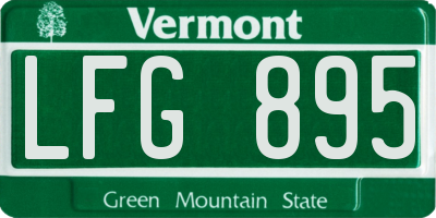 VT license plate LFG895