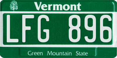 VT license plate LFG896