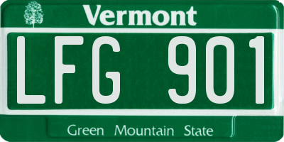 VT license plate LFG901