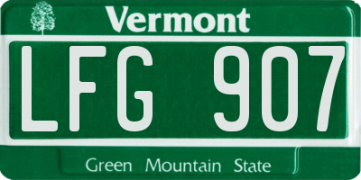 VT license plate LFG907