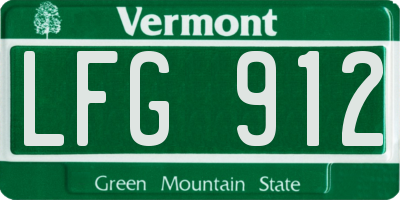 VT license plate LFG912