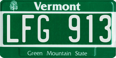 VT license plate LFG913