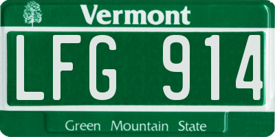 VT license plate LFG914