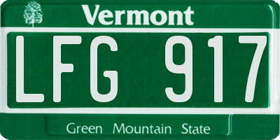 VT license plate LFG917