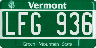 VT license plate LFG936
