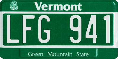 VT license plate LFG941