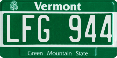 VT license plate LFG944