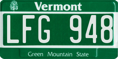 VT license plate LFG948