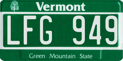 VT license plate LFG949