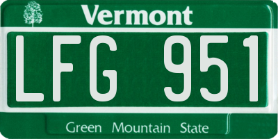 VT license plate LFG951