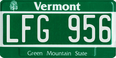 VT license plate LFG956