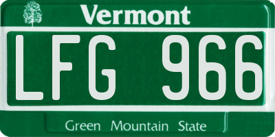 VT license plate LFG966