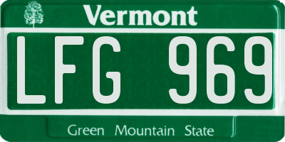 VT license plate LFG969