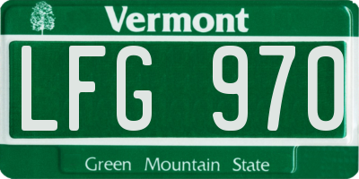 VT license plate LFG970
