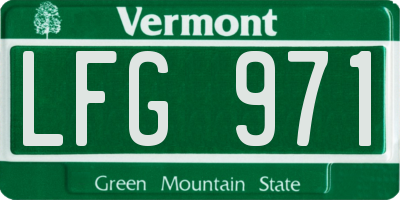 VT license plate LFG971