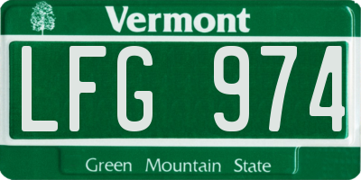 VT license plate LFG974