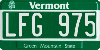 VT license plate LFG975