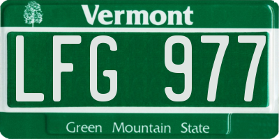 VT license plate LFG977
