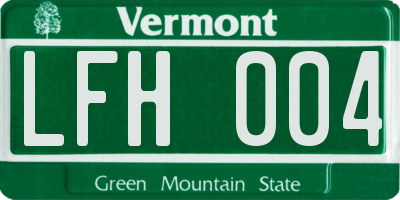 VT license plate LFH004