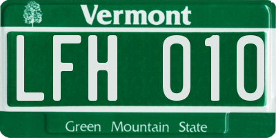 VT license plate LFH010