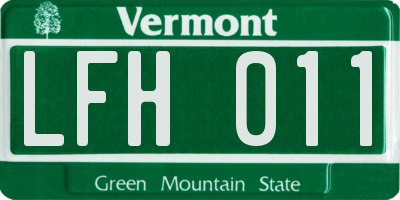 VT license plate LFH011