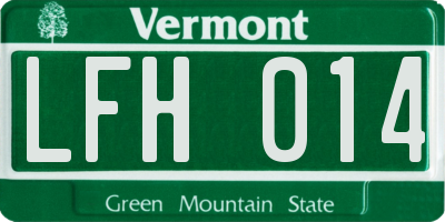 VT license plate LFH014