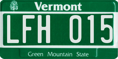 VT license plate LFH015