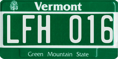 VT license plate LFH016