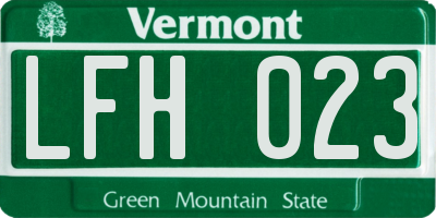 VT license plate LFH023