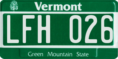 VT license plate LFH026
