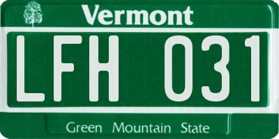 VT license plate LFH031