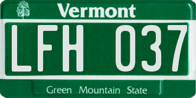 VT license plate LFH037