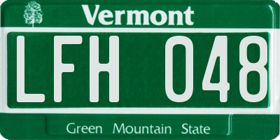 VT license plate LFH048