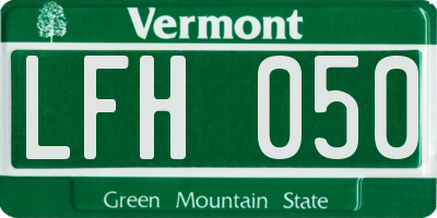 VT license plate LFH050