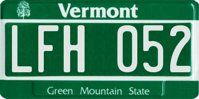 VT license plate LFH052