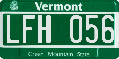 VT license plate LFH056