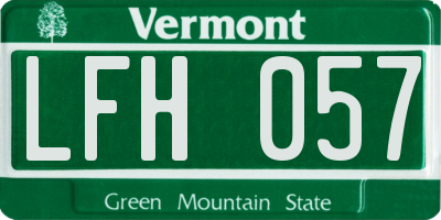 VT license plate LFH057