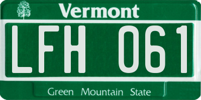 VT license plate LFH061
