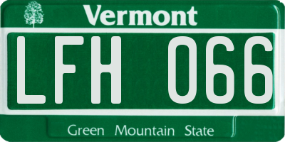 VT license plate LFH066