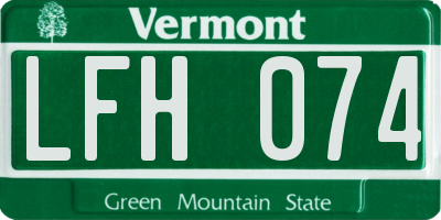 VT license plate LFH074