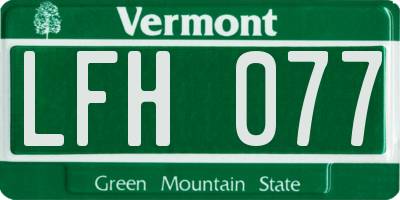 VT license plate LFH077
