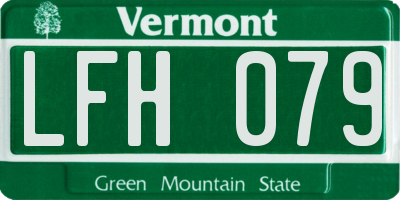 VT license plate LFH079