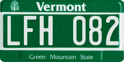VT license plate LFH082